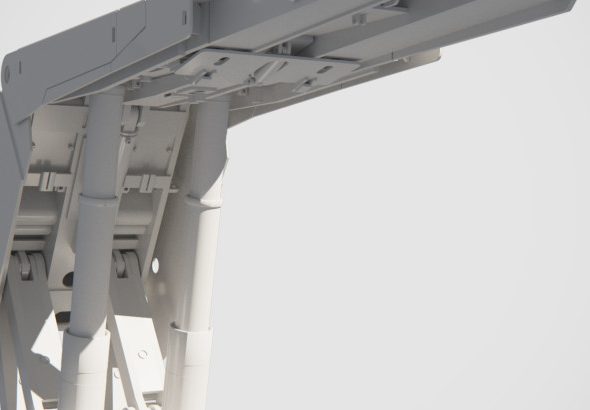 Powered-roof-supports-modii3d-010 Obudowa zmechanizowana. Roof support