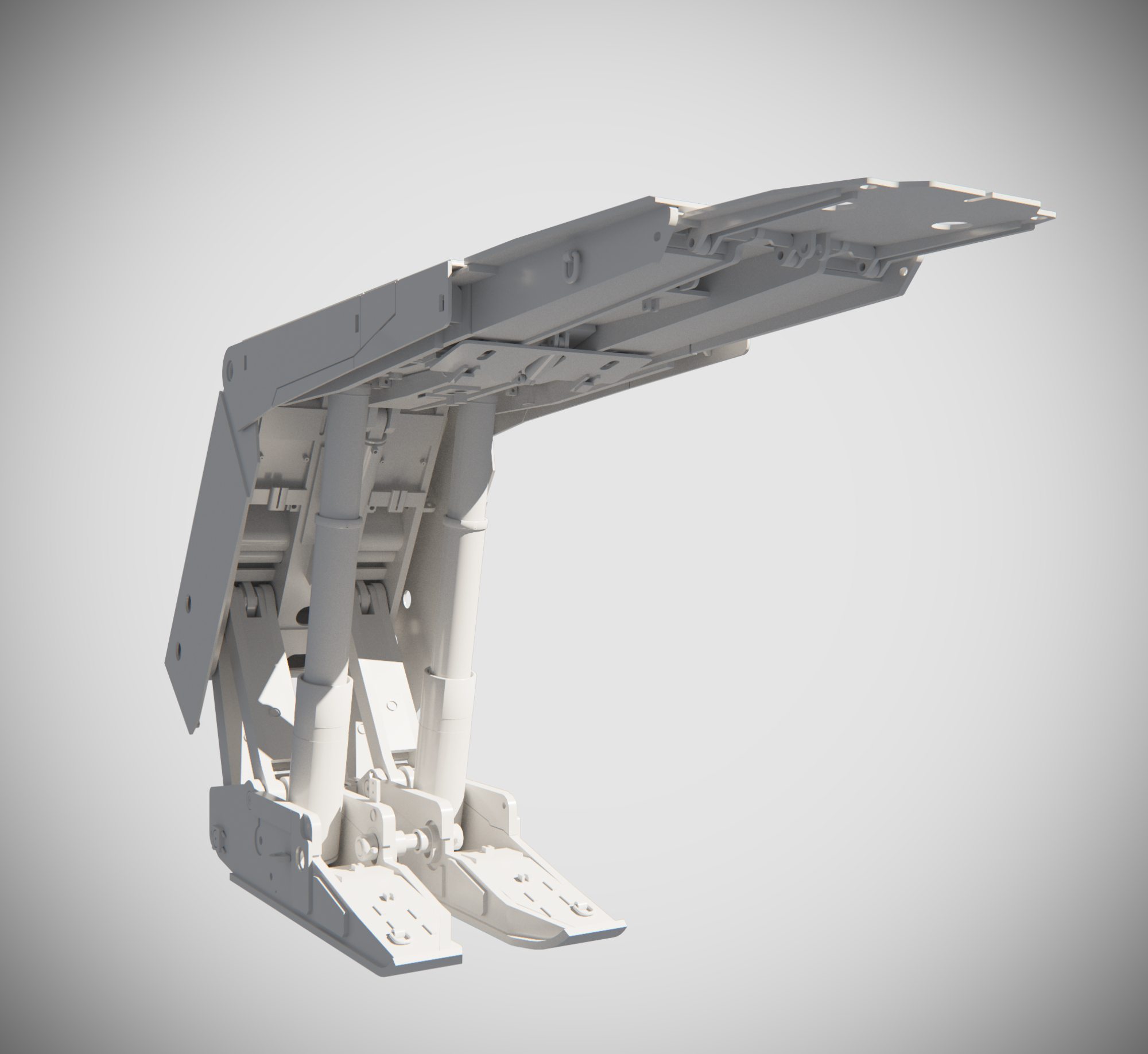Wizualizacja 3D obudowy zmechanizowanej. 3D visualization of powered roof support