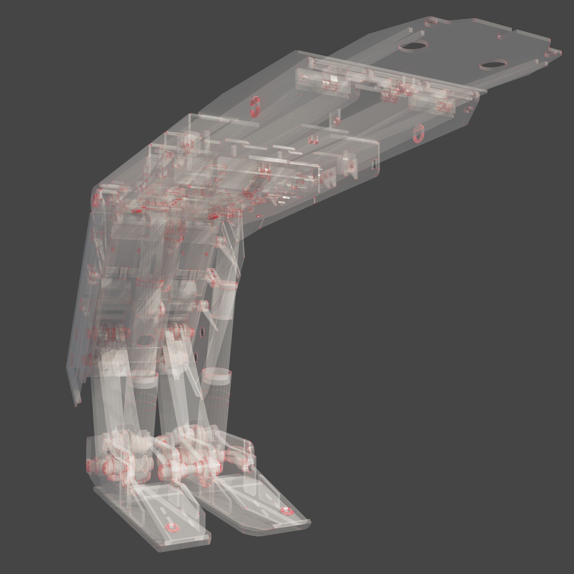 Wizualizacja 3D obudowy zmechanizowanej. 3D visualization of powered roof support