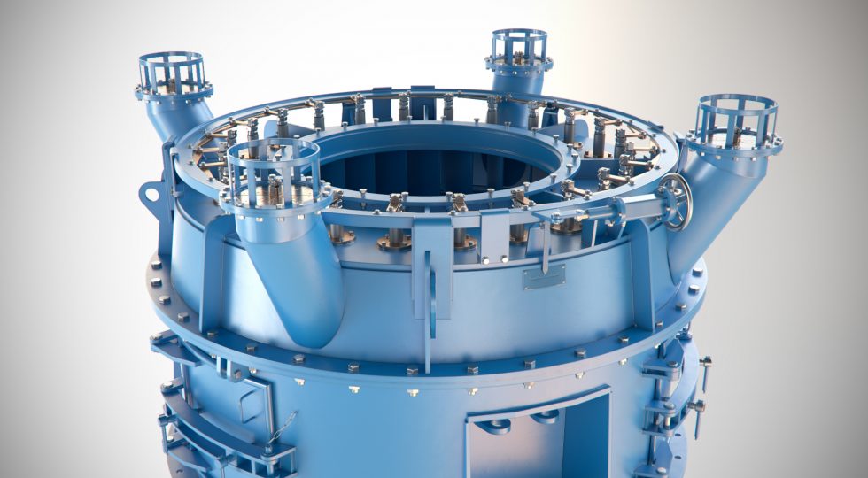 Wizualizacja 3D urządzenia firmy FPM sa. 3D visualization of the FPM sa device