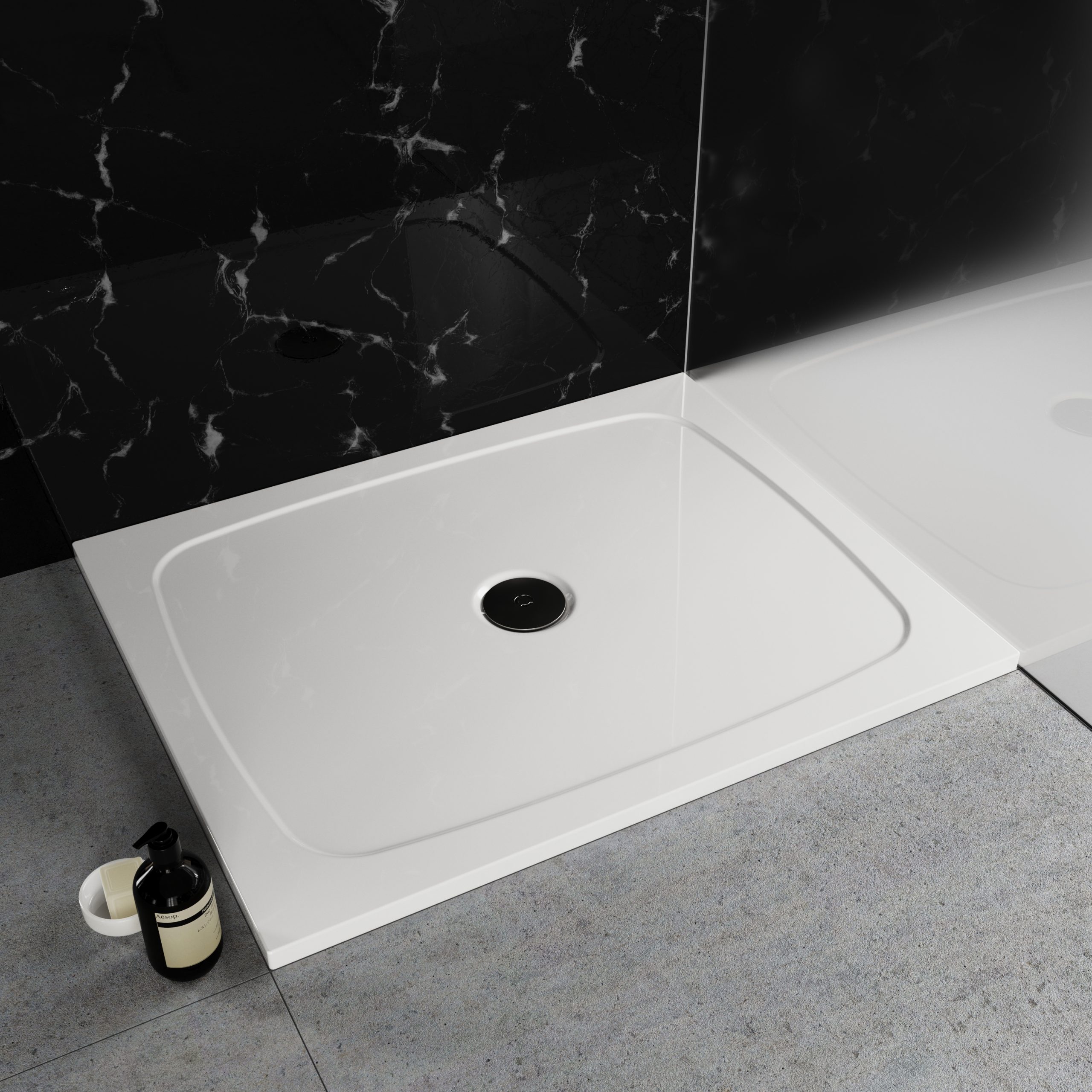 Wizualizacja 3D - instrukcja montażu brodzika. 3D visualization - shower tray assembly instructions