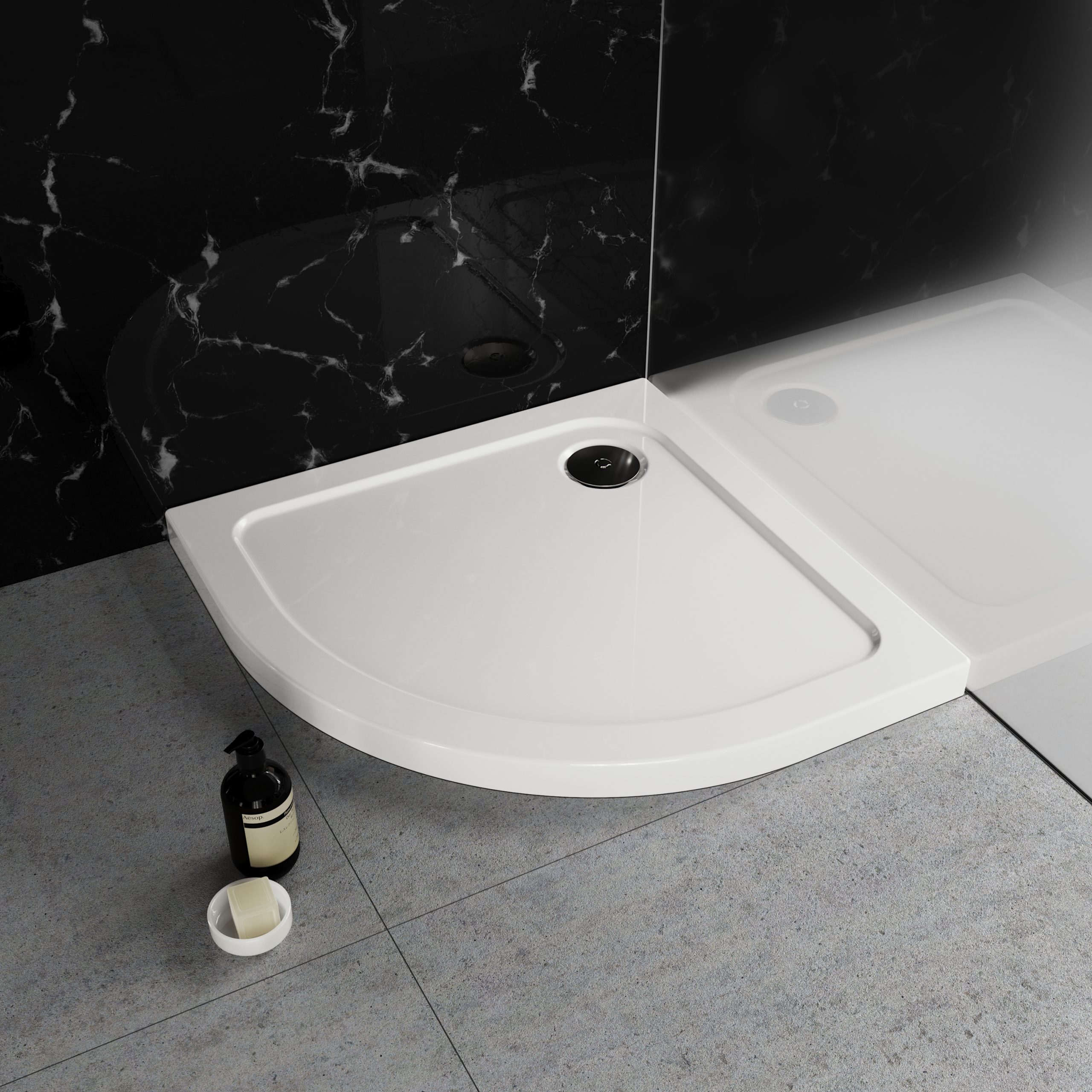 Wizualizacja 3D - instrukcja montażu brodzika. 3D visualization - shower tray assembly instructions