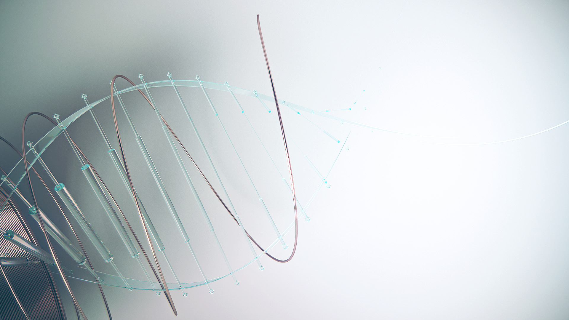 A frame of animation showing DNA unroll.