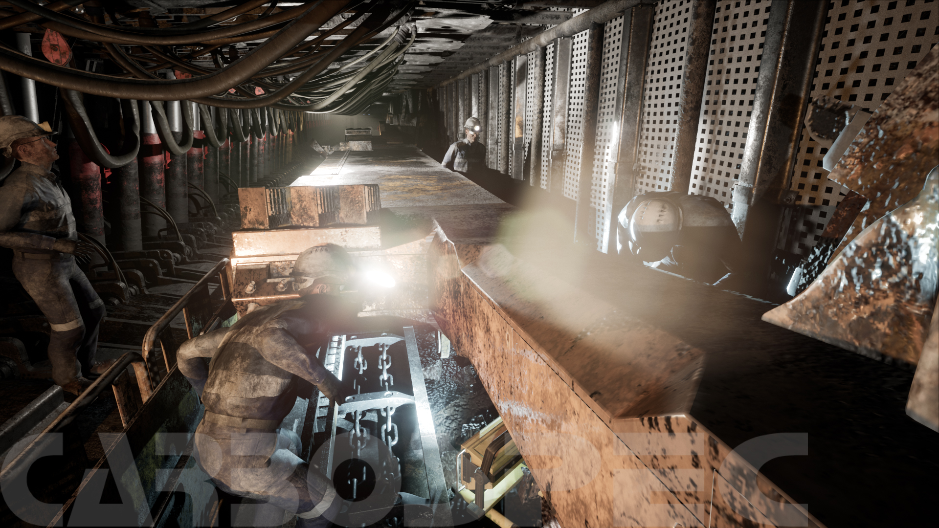 An animation frame showing mining enviroment.