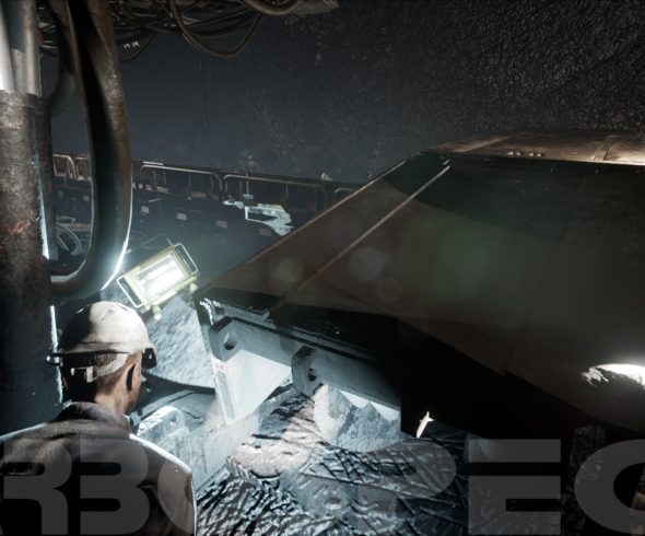 An animation frame showing mining enviroment.