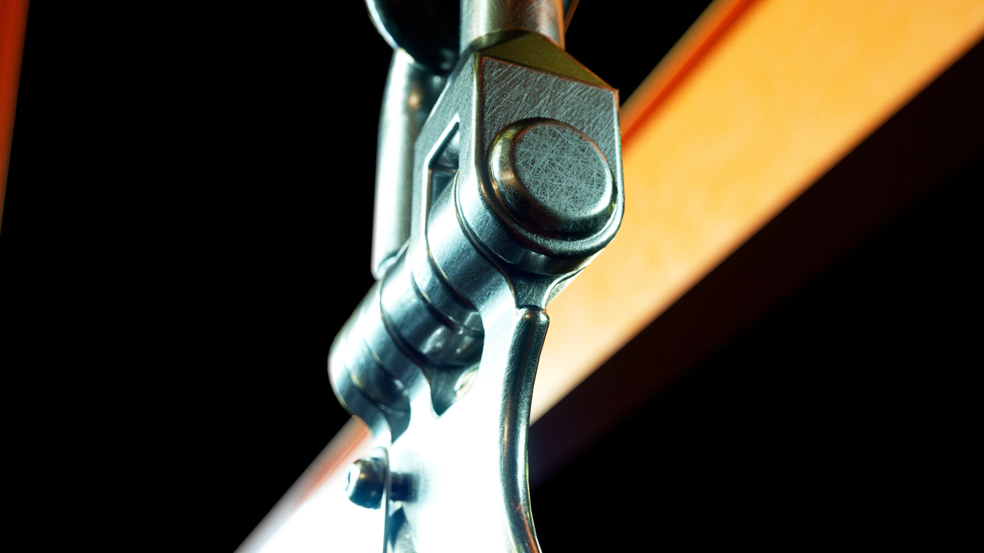 A frame showing an overhead crane simulator.