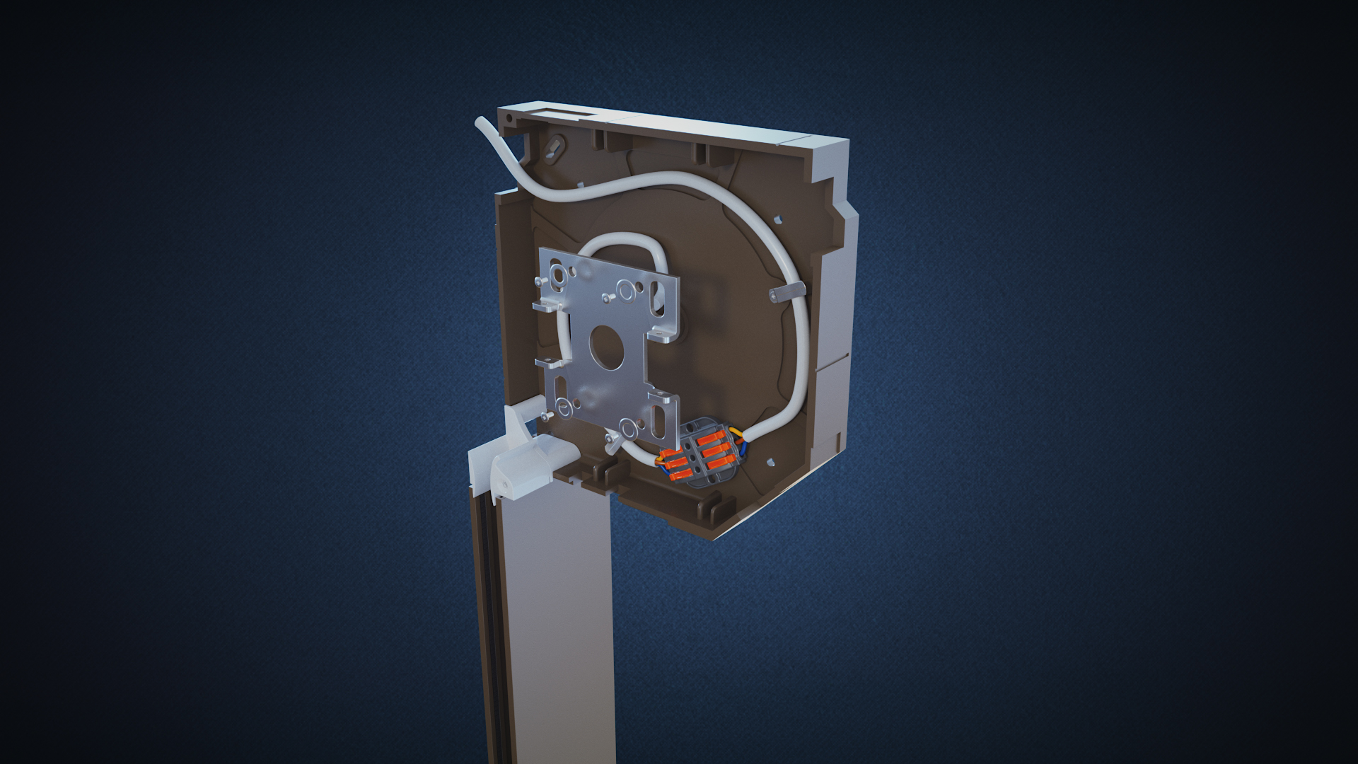 animacja 3D montażu rolet - produkt złożenie. 3D roller shutter animation - product assembly.