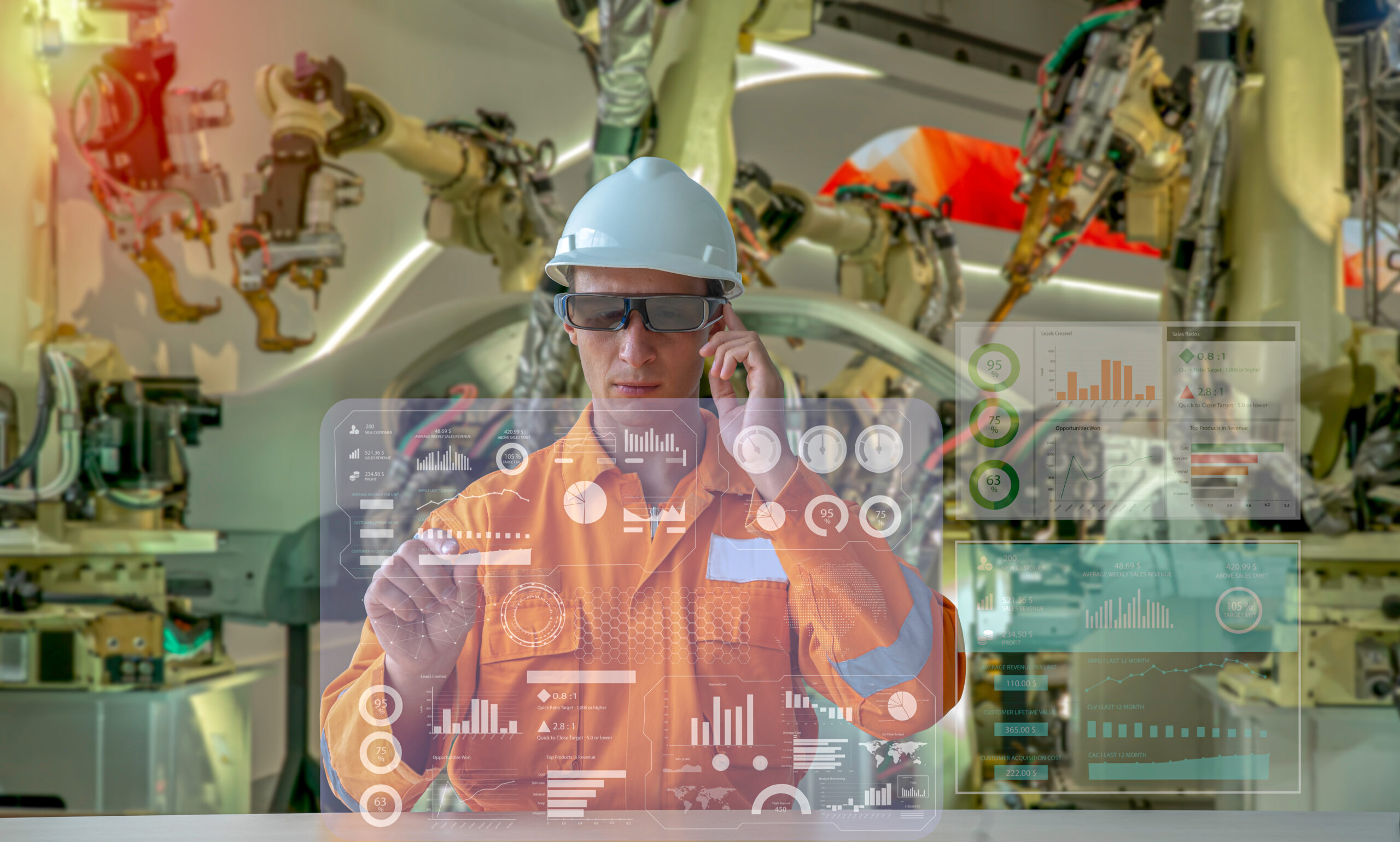 Industry,4.0,Robot,Concept,.engineers,Are,Using,Virtual,Ar,To aplikacje AR