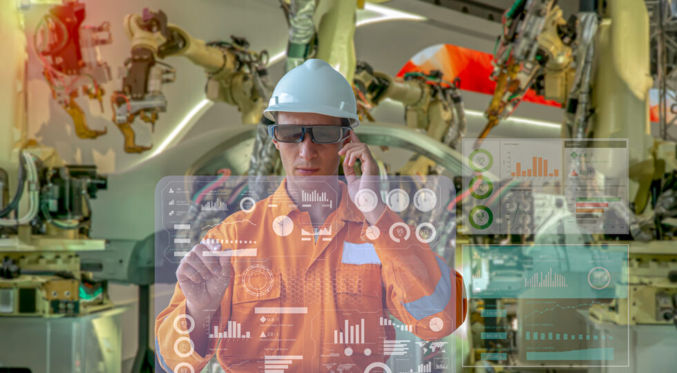 Industry,4.0,Robot,Concept,.engineers,Are,Using,Virtual,Ar,To aplikacje AR