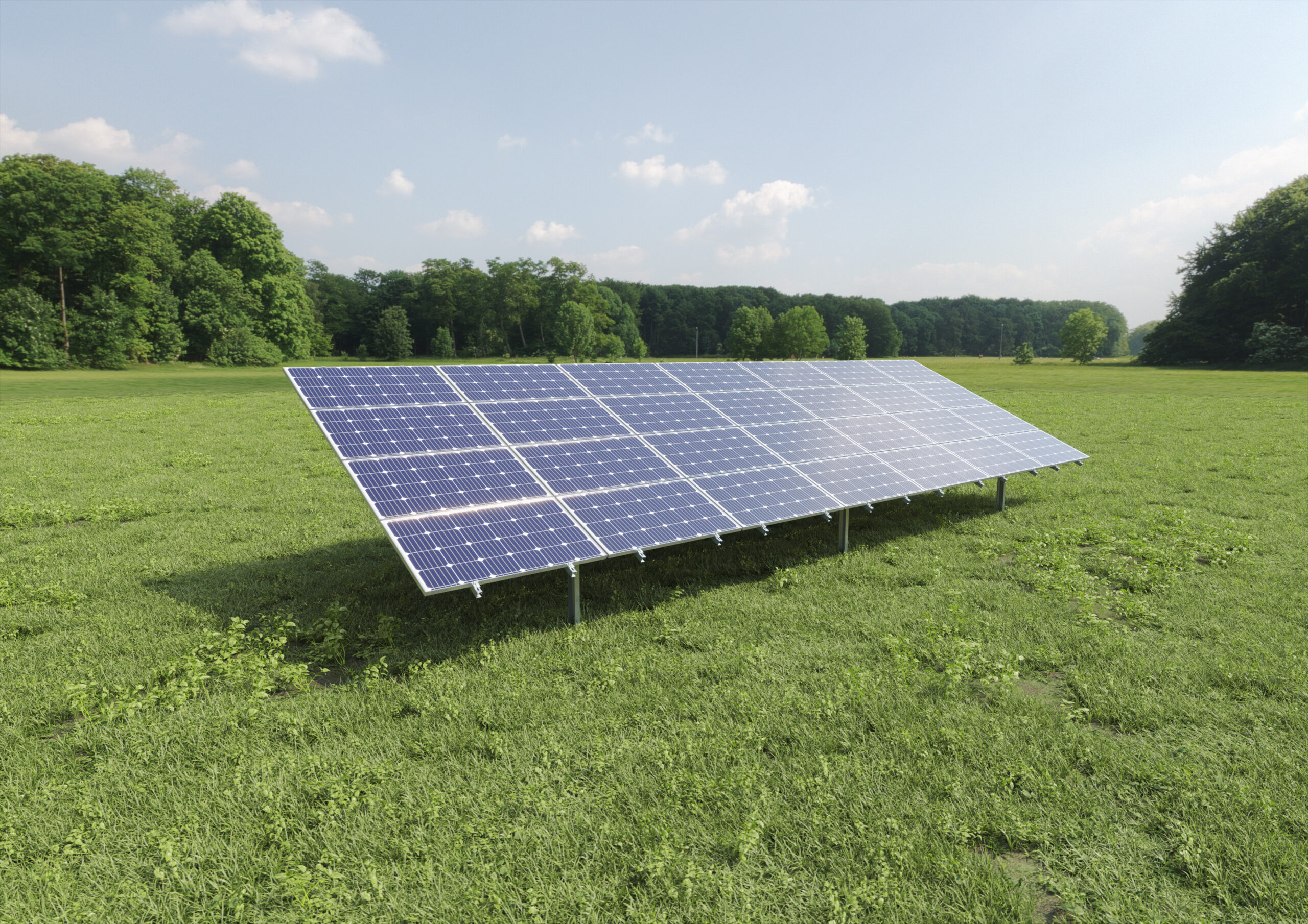animacja 3D konstrukcji fotowoltaicznych. 3D animation of photovoltaic structures.