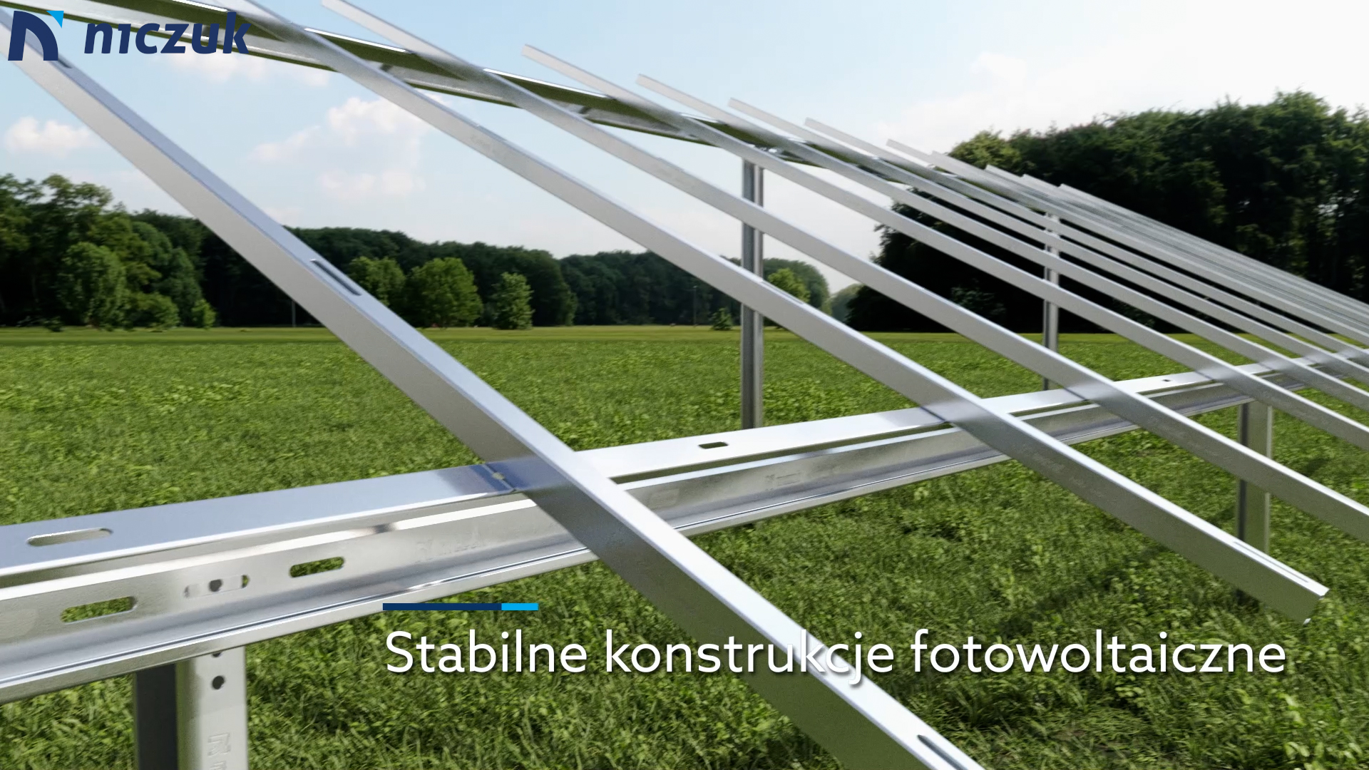 animacja 3D konstrukcji fotowoltaicznych. 3D animation of photovoltaic structures.
