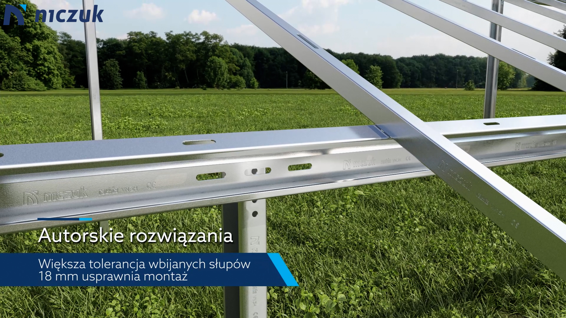 animacja 3D konstrukcji fotowoltaicznych. 3D animation of photovoltaic structures.