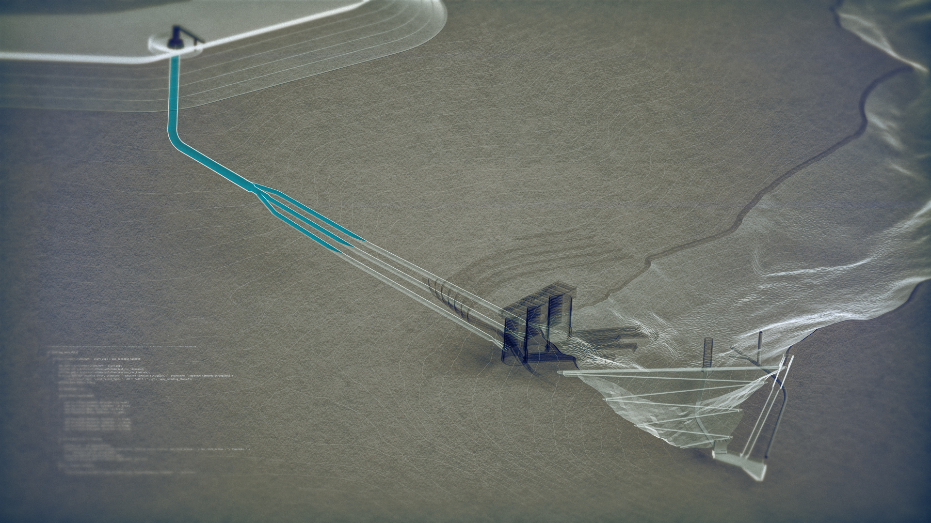 Animacja 3D elektrowni szczytowo-pompowej. 3D animation of a pumped-storage power plant