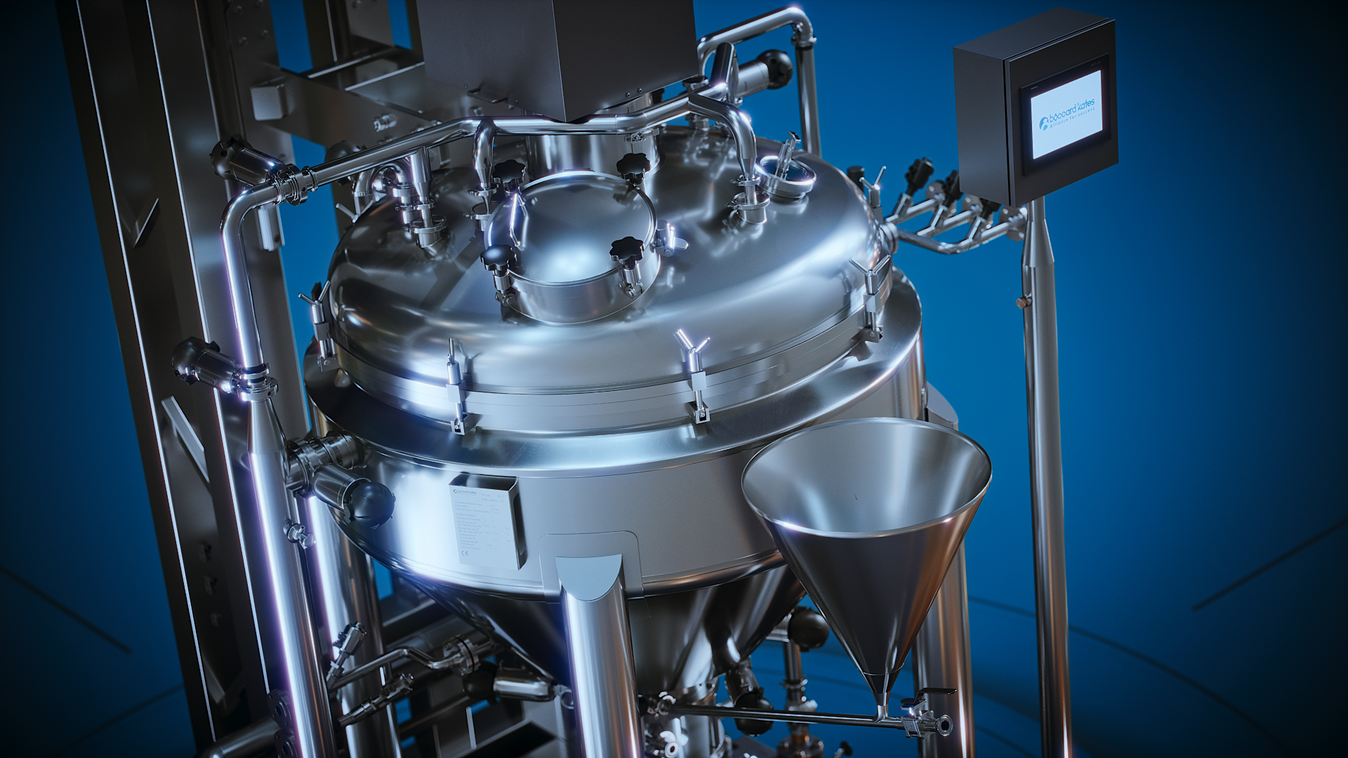 Animacja 3D urządzeń przemysłowych - studium przypadku animacja 3D mikser homogenizujący Mimo. 3D animation of industrial equipment - case study 3D animation of Mimo homogenizing mixer.