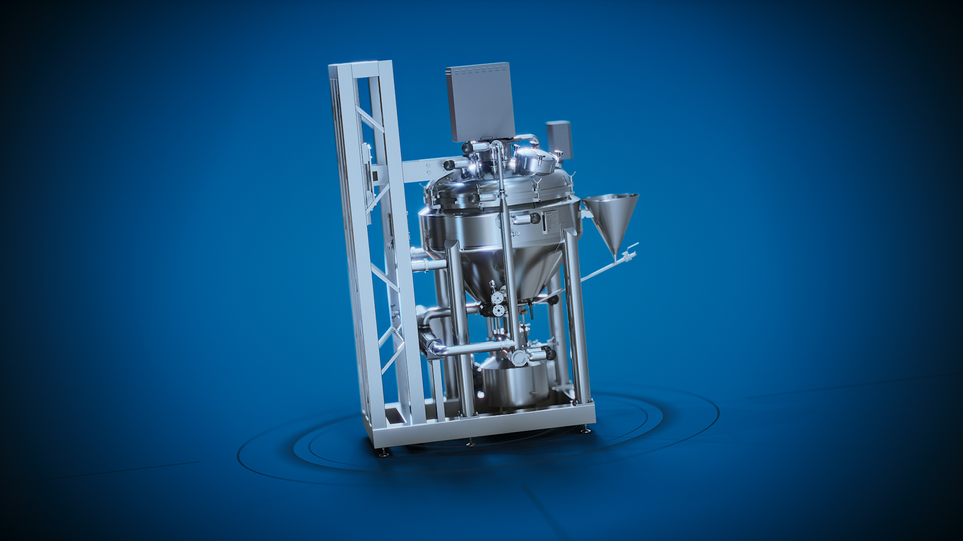 Animacja 3D urządzeń przemysłowych - studium przypadku animacja 3D mikser homogenizujący Mimo. 3D animation of industrial equipment - case study 3D animation of Mimo homogenizing mixer.