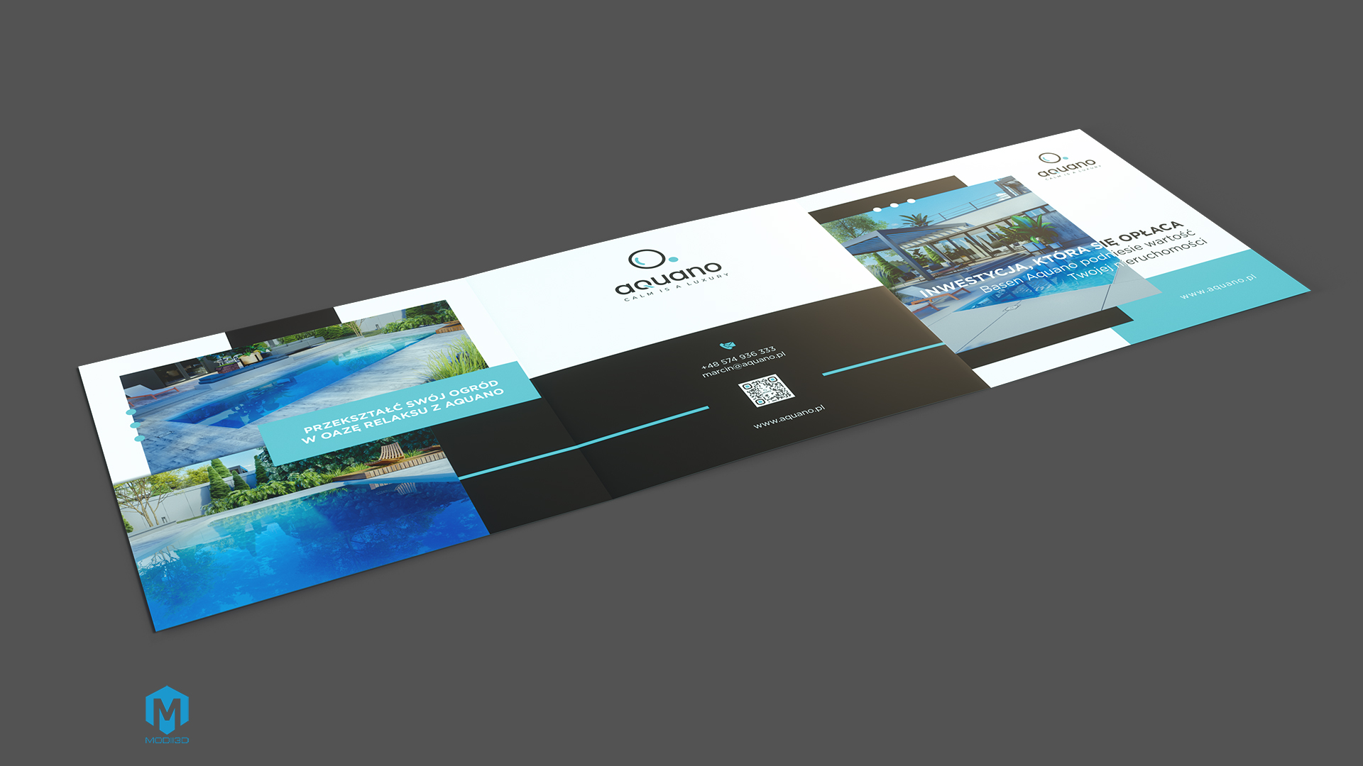 Wizualizacje 3D baseny. Projekt katalogu online i drukowanego. 3d visualizations swimming pools, Online and print catalog design.