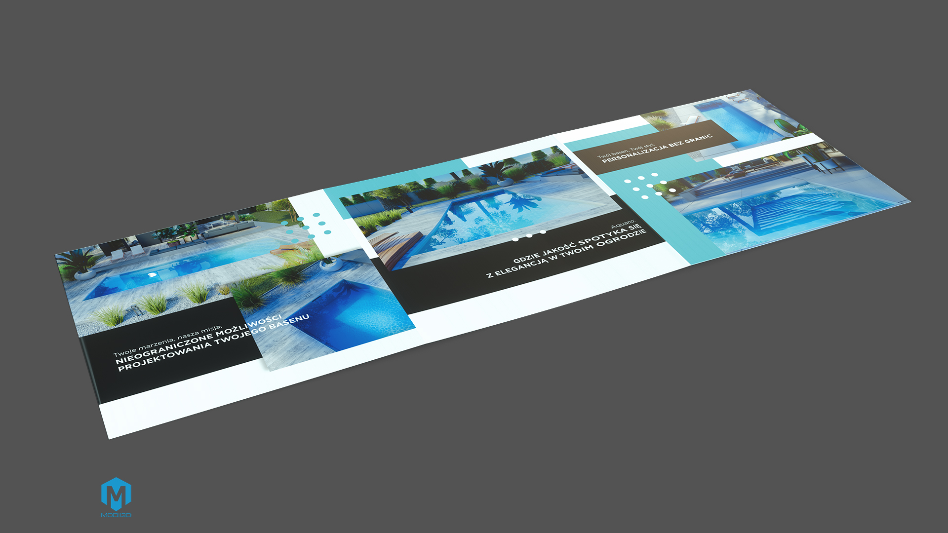 Wizualizacje 3D baseny. Projekt katalogu online i drukowanego - format pdf. 3d visualizations swimming pools, Online and printed catalog design - pdf format.