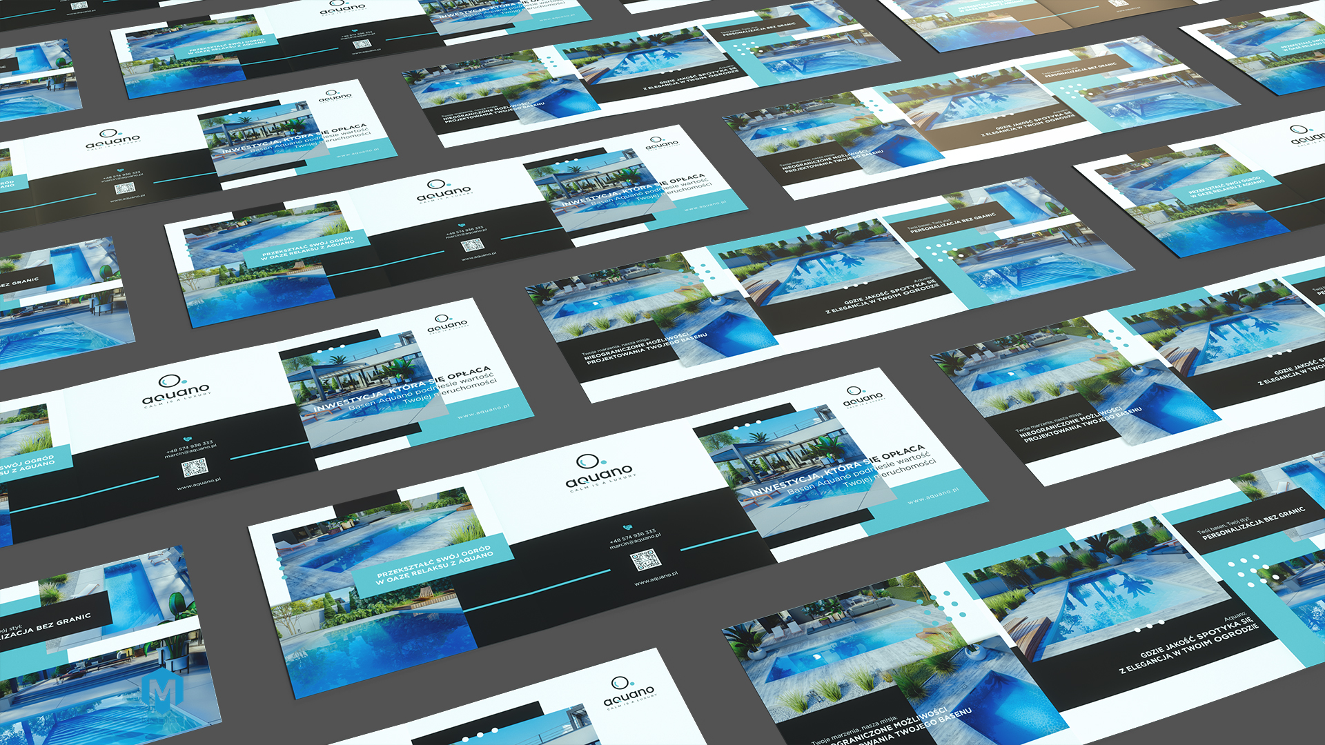 Wizualizacje 3D baseny. Projekt katalogu online i drukowanego. 3d visualizations swimming pools, Online and print catalog design.