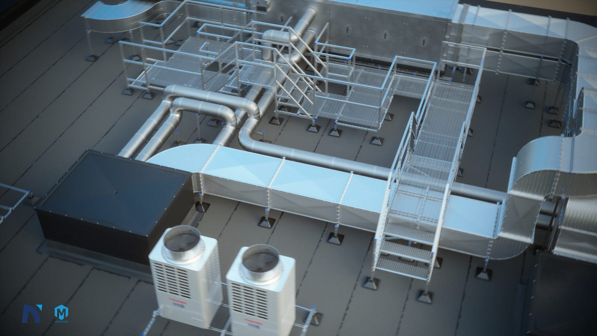 system konstrukcji dachowych - wizualizacja i animacja 3D. Roofing system - 3D visualiation and animation