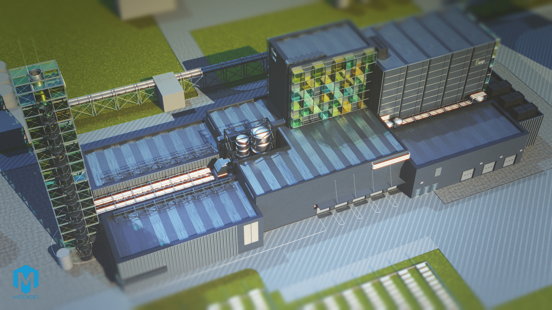 Przemysłowe animacje 3D - inwestycja i rozbudowa pec gliwice. Industrial 3D animations - investment and expansion of PEC Gliwice