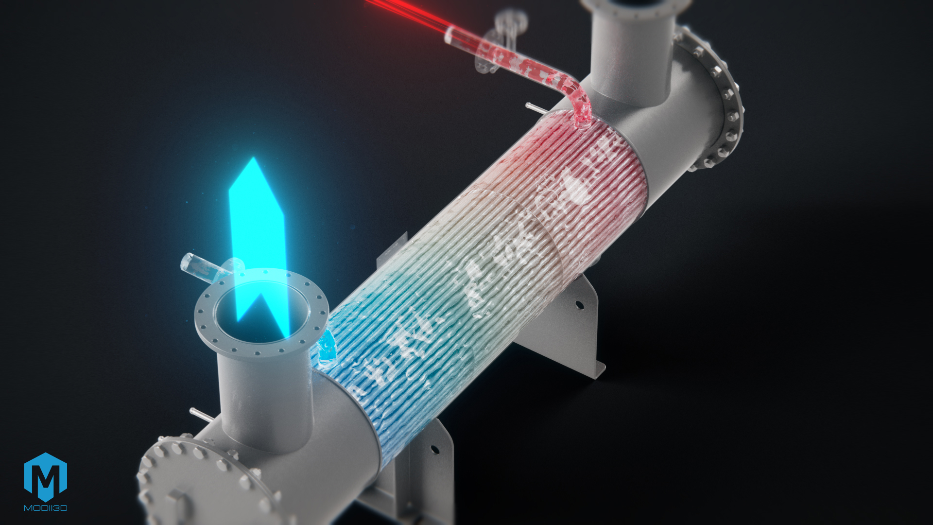 Animacja techniczna 3D urządzeń przemysłowych. 3D technical animation of industrial equipment.