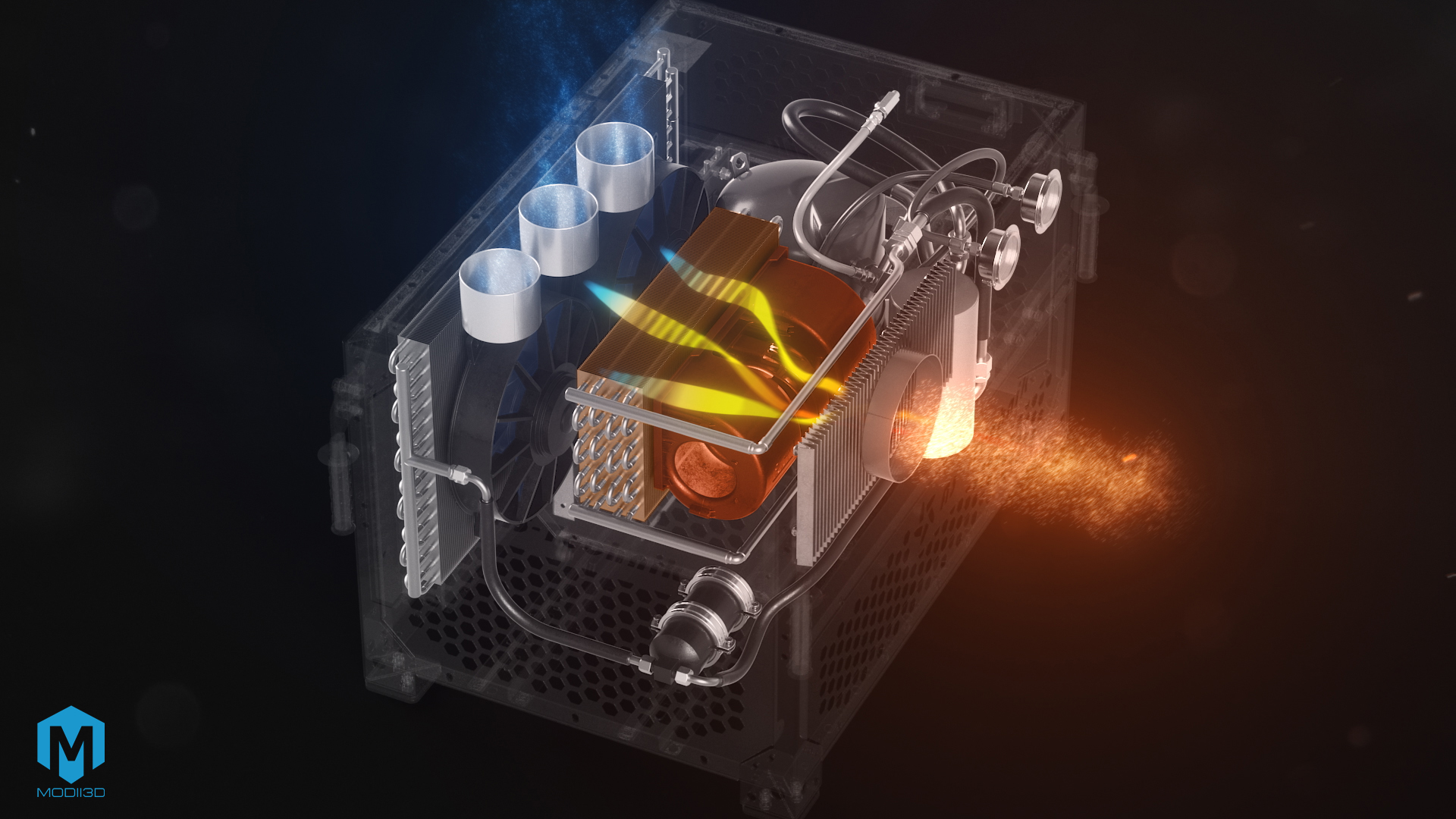 Animacja techniczna 3D urządzeń przemysłowych. 3D technical animation of industrial equipment.
